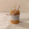 Vela de miel. Vela de cera de abeja pura. tamaño chica con mensaje "Velita para que me vaya bonito"
